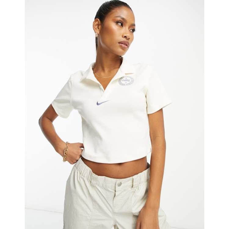 Nike Phoenix Fleece Campus polo in ivory | ASOS