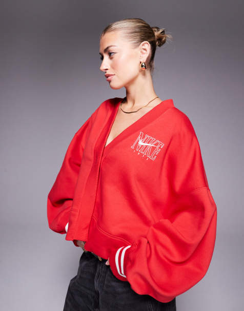 Nike - Phoenix Fleece - Cardigan classico rosso - view 1