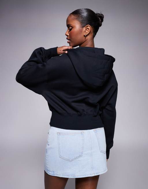 Nike Phoenix Fleece cropped full zip hoodie in black