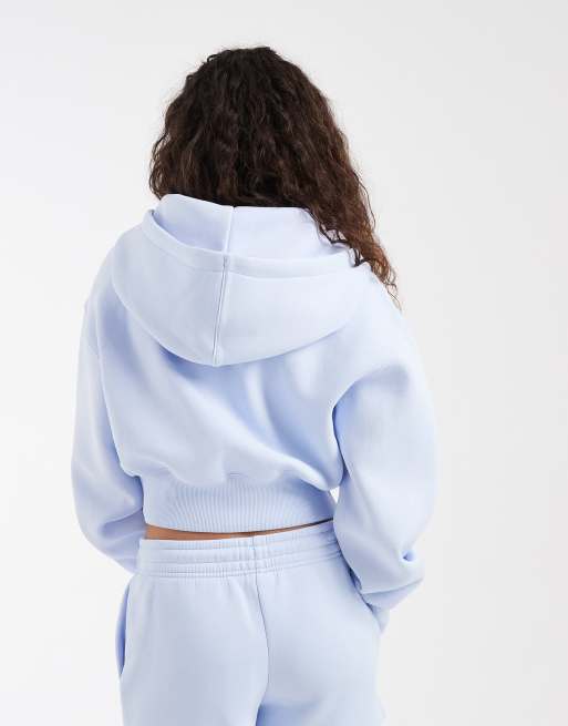 Nike – Phoenix Fleece – Cropped-Kapuzenjacke in Hellblau mit Reißverschluss , 4 von 4