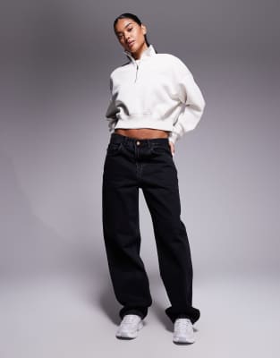 Nike Phoenix Fleece Cropped Quarter Zip Sweater In Neutral