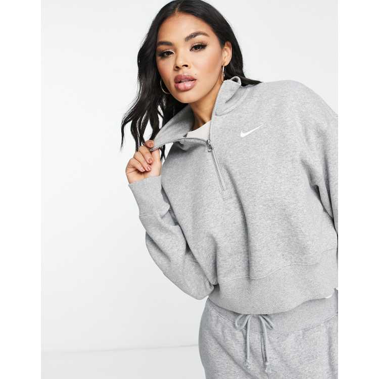 Nike Grey Cropped Sweater | vlr.eng.br