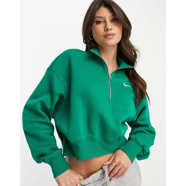 Green nike quarter zip best sale