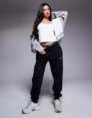 Nike Phoenix Fleece Cuffed Sweatpants In Black