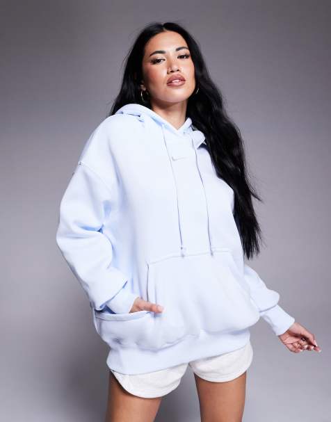Nike - Phoenix Fleece - Felpa azzurra oversize con cappuccio - view 1