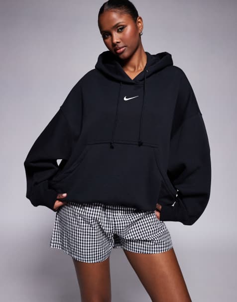 Nike - Phoenix Fleece - Felpa nera oversize con cappuccio - view 1