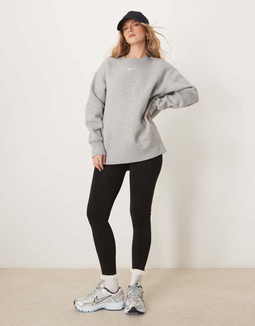 Nike - Phoenix Fleece - Felpa oversize grigia taglio lungo