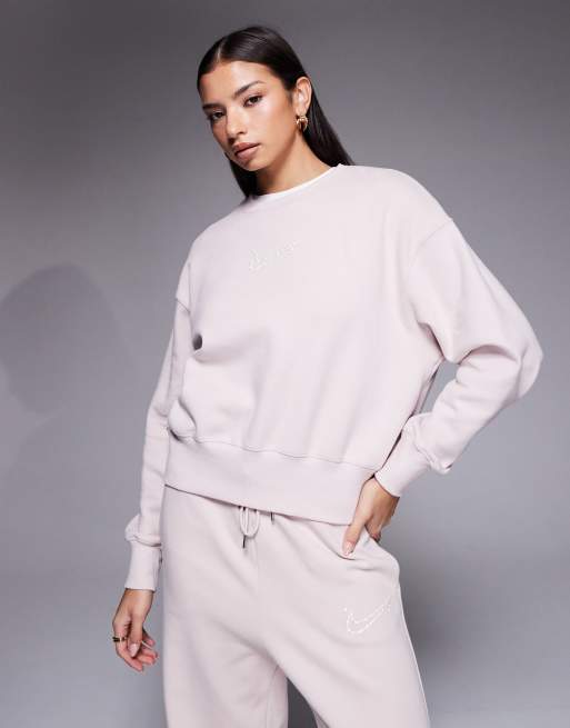 Nike - Phoenix Fleece - Felpa oversize rosa, 2 di 4