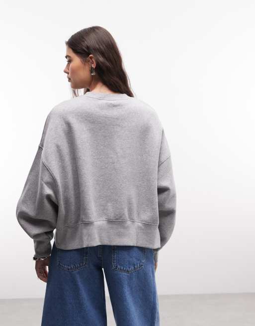 Nike - Phoenix Fleece - Felpa super oversize grigia, 4 di 4