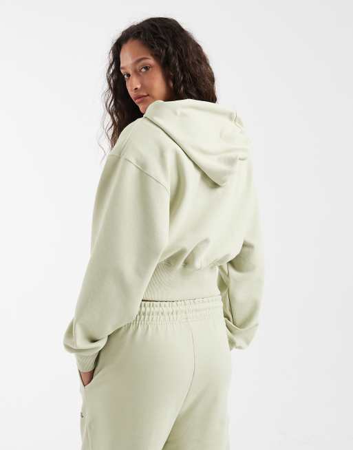 Nike Phoenix Fleece full zip hoodie in khaki, 4 of 4
