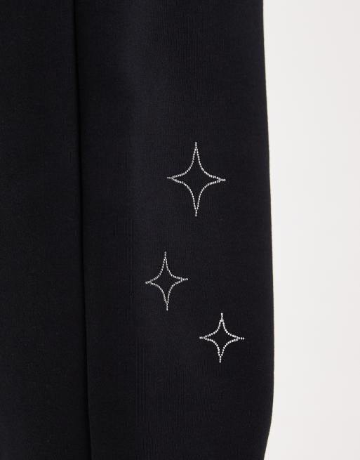Nike Phoenix Fleece goddess rhinestone sweatpants in black , 3 of 5