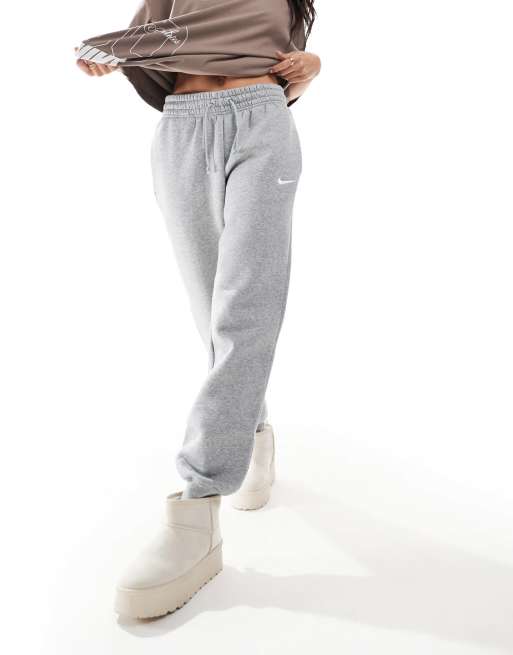 Nike – Phoenix Fleece – Grå mjukisbyxor i oversize med medelhög midja, 4 av 5