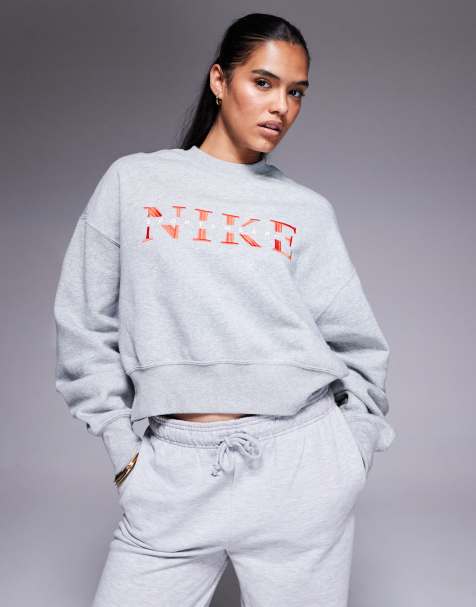Nike Phoenix Fleece graphic sweatshirt in grey