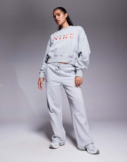 Nike Phoenix Fleece graphic sweatshirt in gray