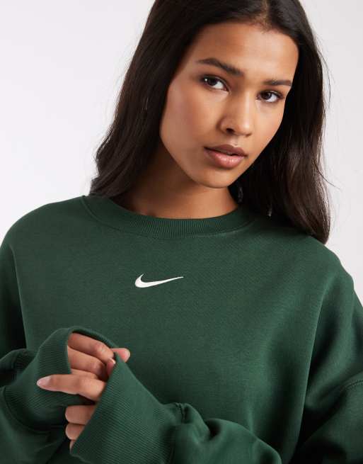 Nike – Phoenix Fleece – Grön sweatshirt i over-oversize, 4 av 4