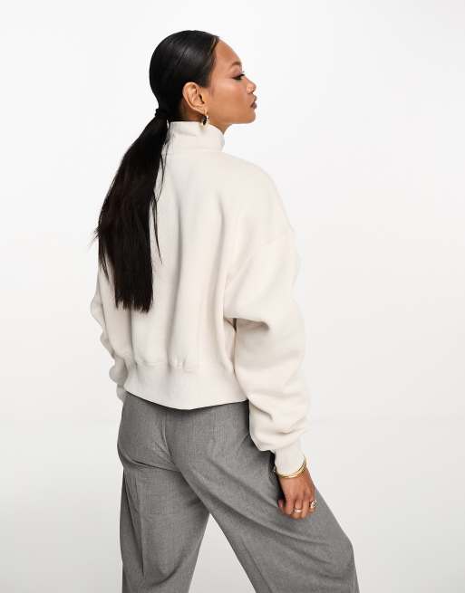 Nike Phoenix Fleece half zip sweatshirt in beige | ASOS