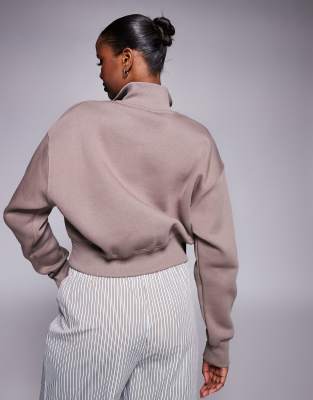 Nike Phoenix Fleece Half Zip Sweatshirt In Brown