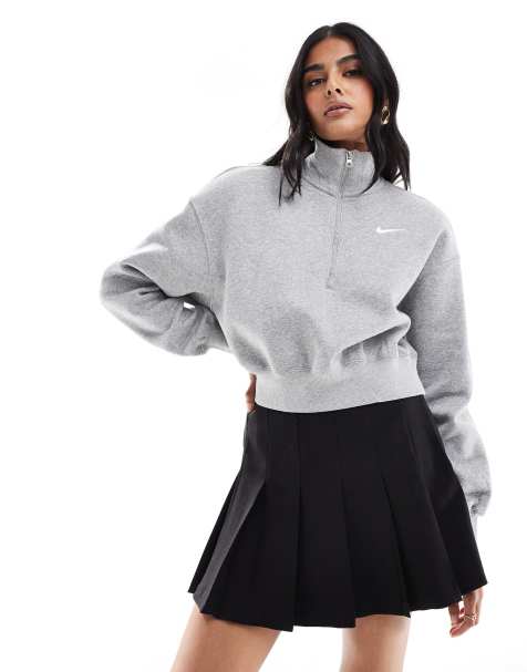 Nike Phoenix Fleece half zip sweatshirt in gray - view 1