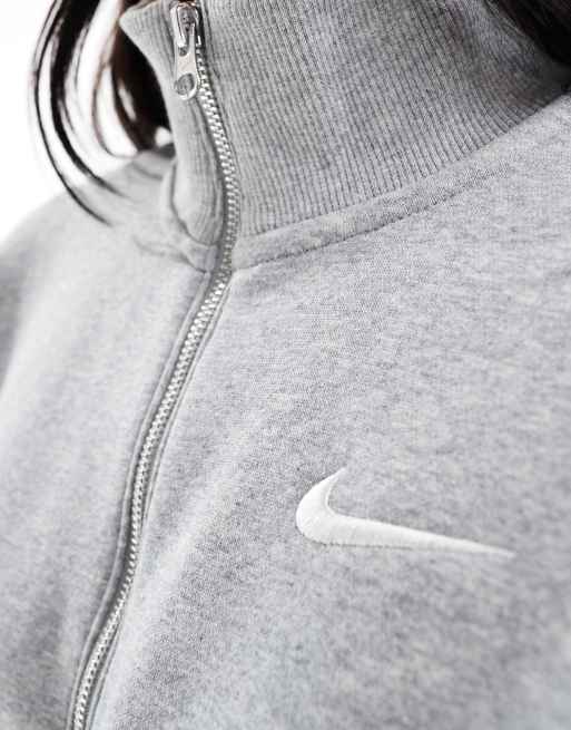 Nike Phoenix Fleece half zip sweatshirt in gray, 3 of 4