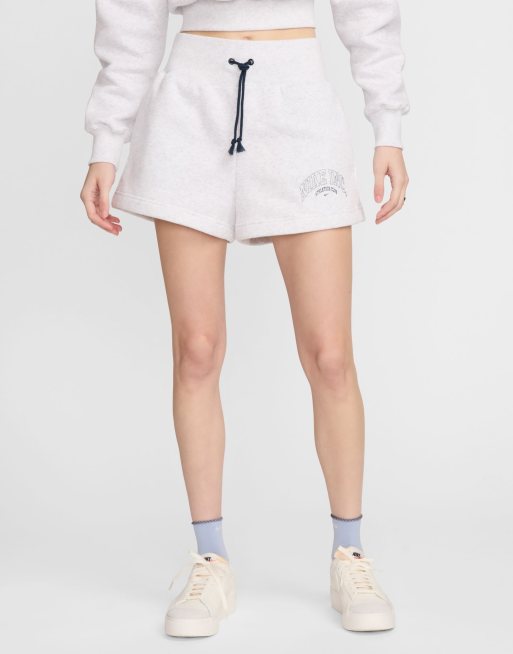 Nike Phoenix fleece high rise short in light gray | ASOS
