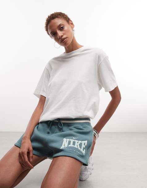 Nike Phoenix Fleece high rise shorts in teal