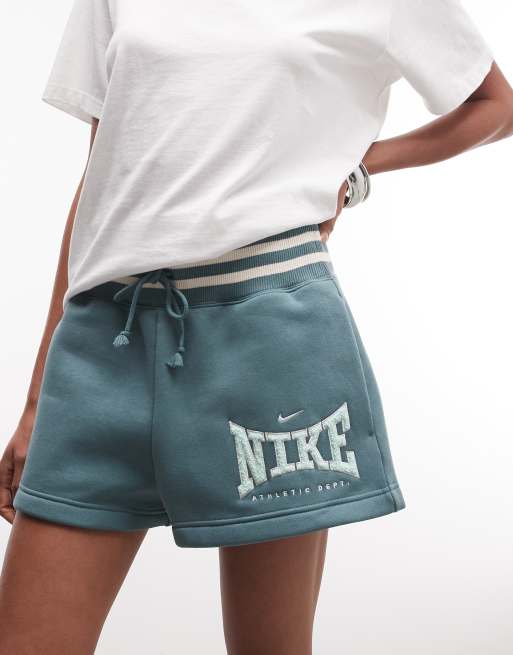 Nike Phoenix Fleece high rise shorts in teal, 3 of 5