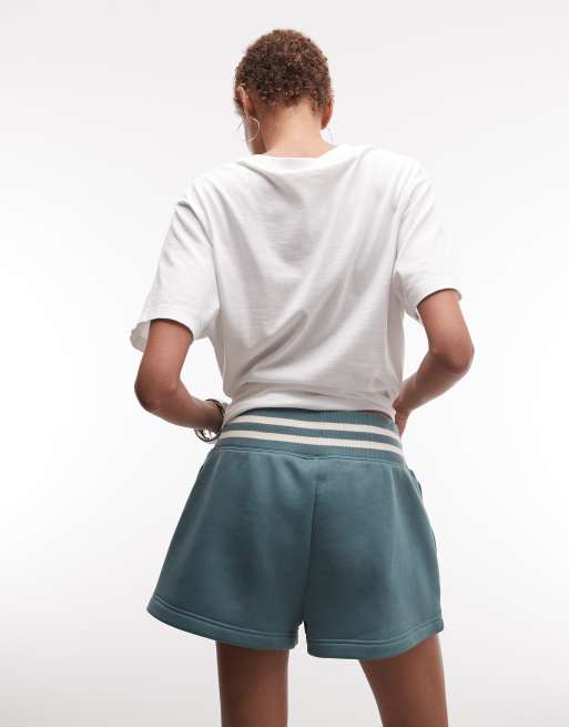 Nike Phoenix Fleece high rise shorts in teal, 4 of 5