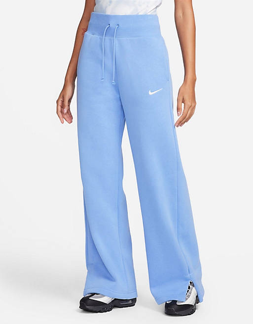 Nike Phoenix Fleece high rise wide leg sweatpants in blue