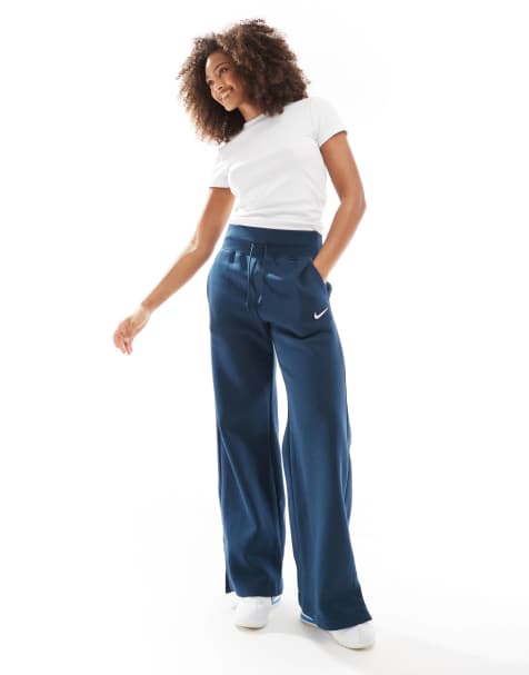 Nike Phoenix Fleece high rise wide leg sweatpants in navy - view 1