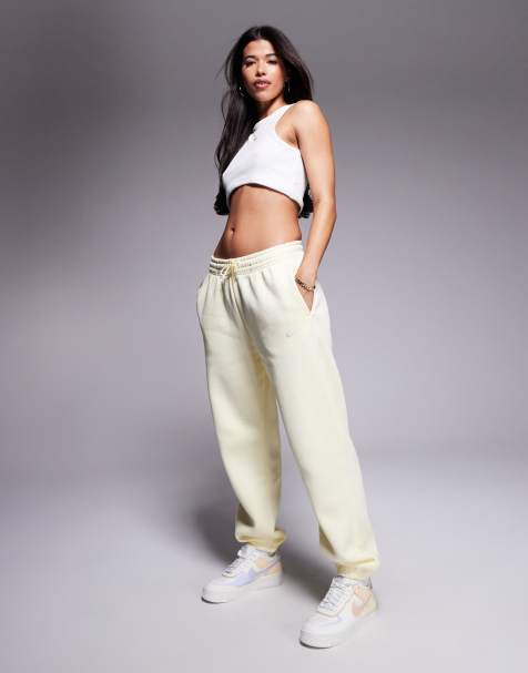 Nike Phoenix Fleece high waisted oversized joggers in yellow - view 1