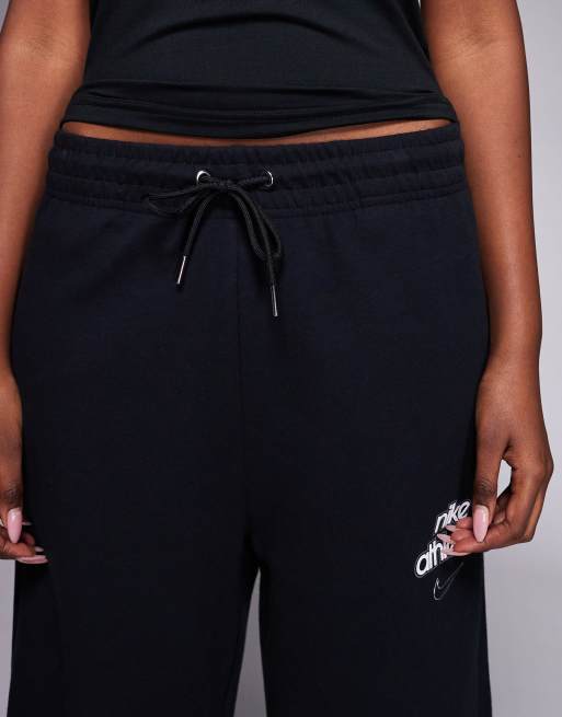 Nike Phoenix Fleece high waisted wide leg joggers in black, 5 of 5