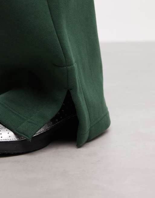 Nike Phoenix Fleece high waisted wide leg joggers in green, 4 of 5