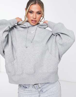 Nike Plus Essentials Fleece Hoodie In Gray-grey