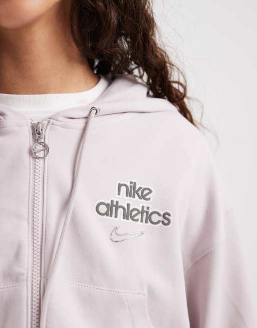 Nike – Phoenix Fleece – Kapuzenjacke in Flieder mit Reißverschluss, 3 von 4