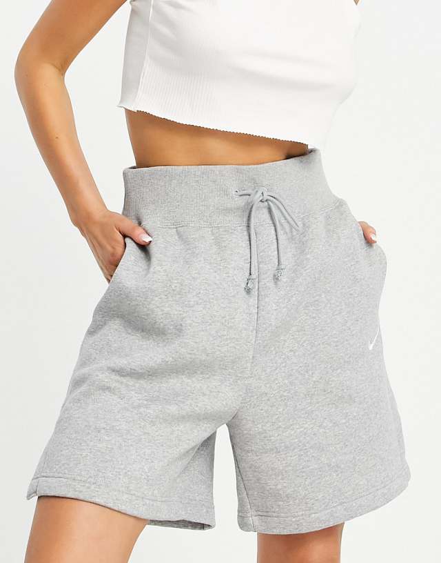 Nike Phoenix fleece longline shorts in gray