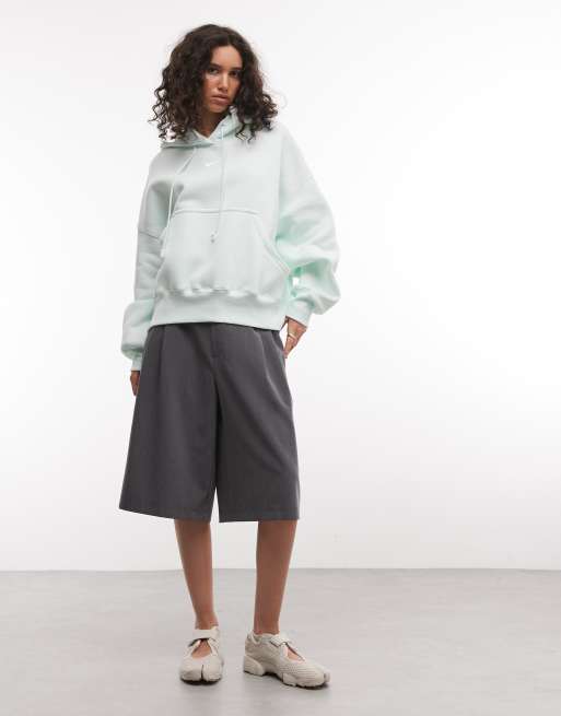 Nike - Phoenix Fleece - Lysegrøn super-oversized hættetrøje , 3 af 4