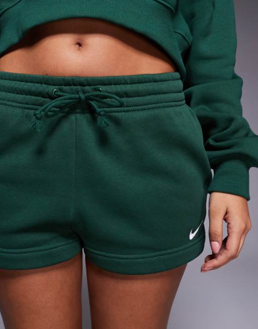 Nike Phoenix Fleece mid rise 2inch shorts in green, 5 of 5