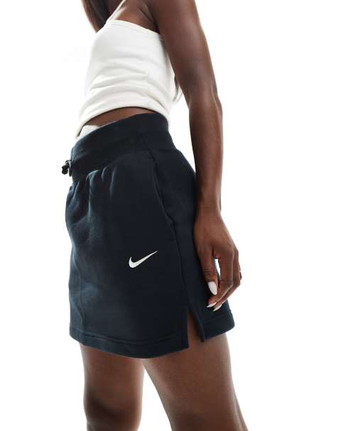 Nike Phoenix fleece mini skirt in black - view 1