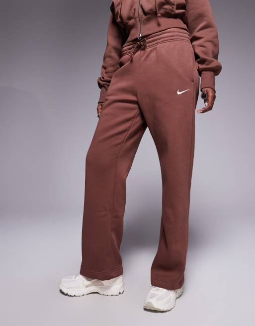Nike Phoenix Fleece open hem sweatpants in brown, 3 of 5