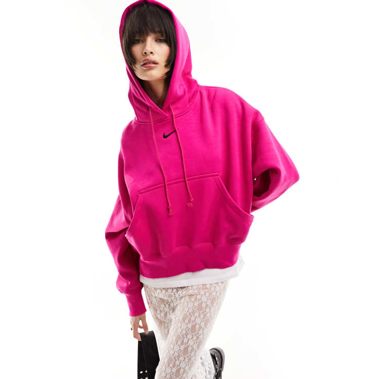 Nike archive pink 2024 graphic cropped hoodie