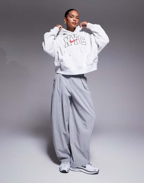 Nike Phoenix Fleece over oversized graphic hoodie in gray - view 1
