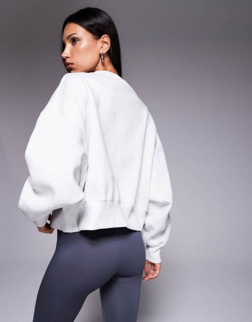 Nike Phoenix Fleece over oversized graphic sweatshirt in gray, 4 of 4