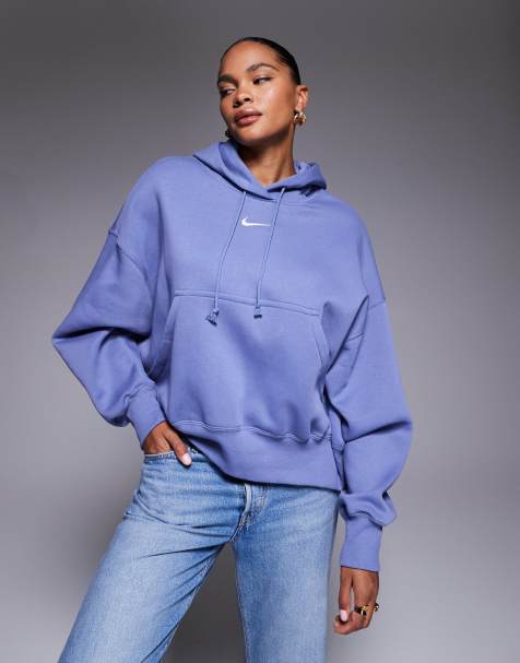 Nike Phoenix Fleece over-oversized hoodie in blue - view 1