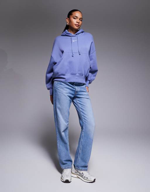 Nike Phoenix Fleece over-oversized hoodie in blue, 2 of 4