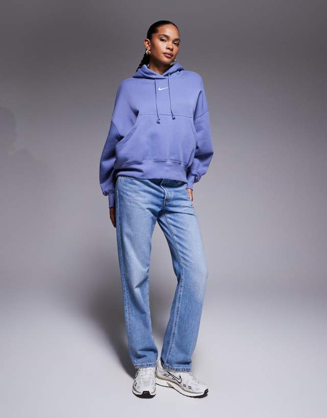 Nike Phoenix Fleece over-oversized hoodie in blue | ASOS