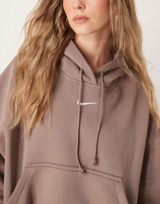 Nike Phoenix Fleece over-oversized hoodie in brown | ASOS