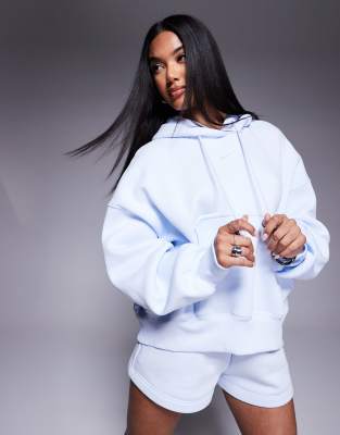 Nike Phoenix Fleece over-oversized hoodie in light blue