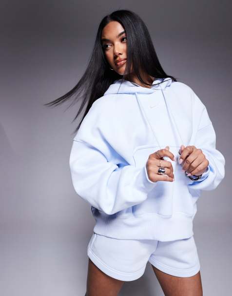 Nike Phoenix Fleece over-oversized hoodie in light blue - view 1