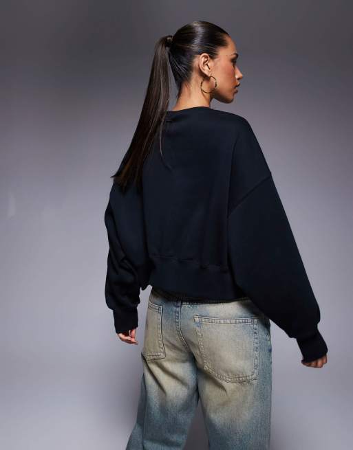 Nike Phoenix Fleece over-oversized sweatshirt in black, 4 of 4