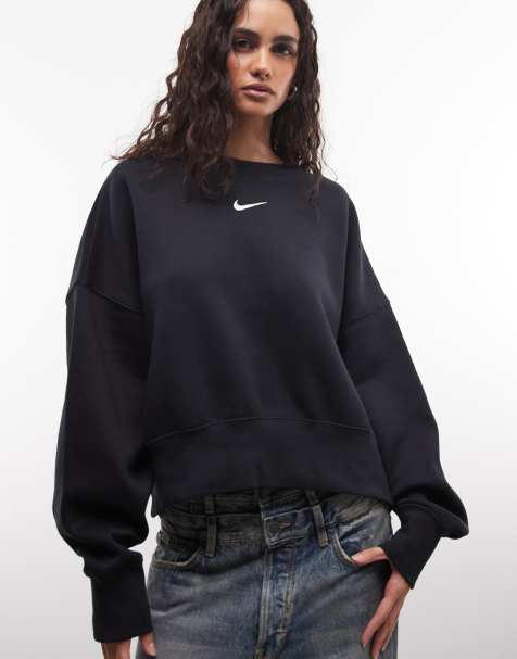 Nike Phoenix Fleece over-oversized sweatshirt in black